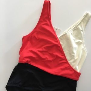 Solid & Striped One-Piece Swimsuit